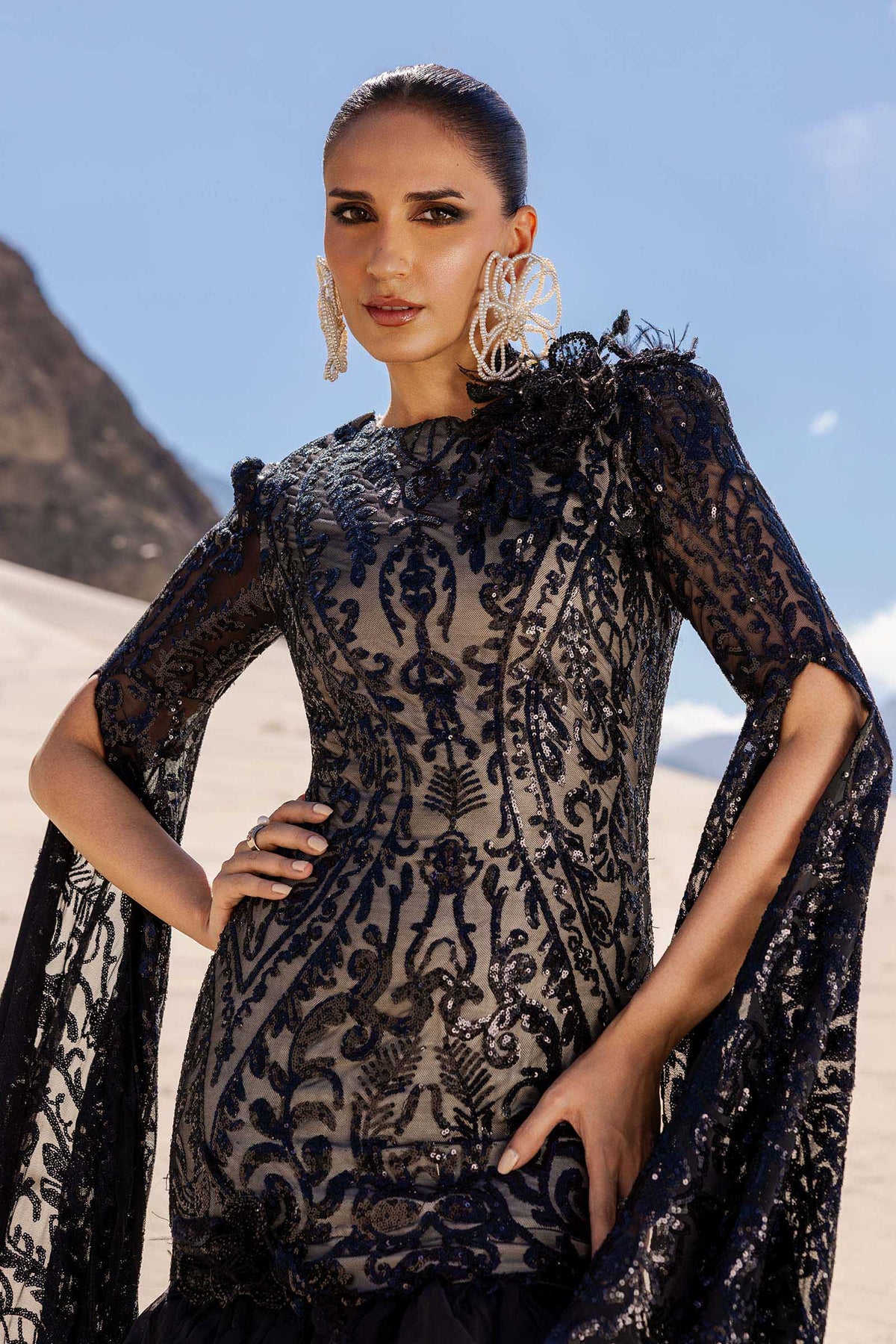 Embroidered Net Fabric (1Pc) | LF-CH25-10