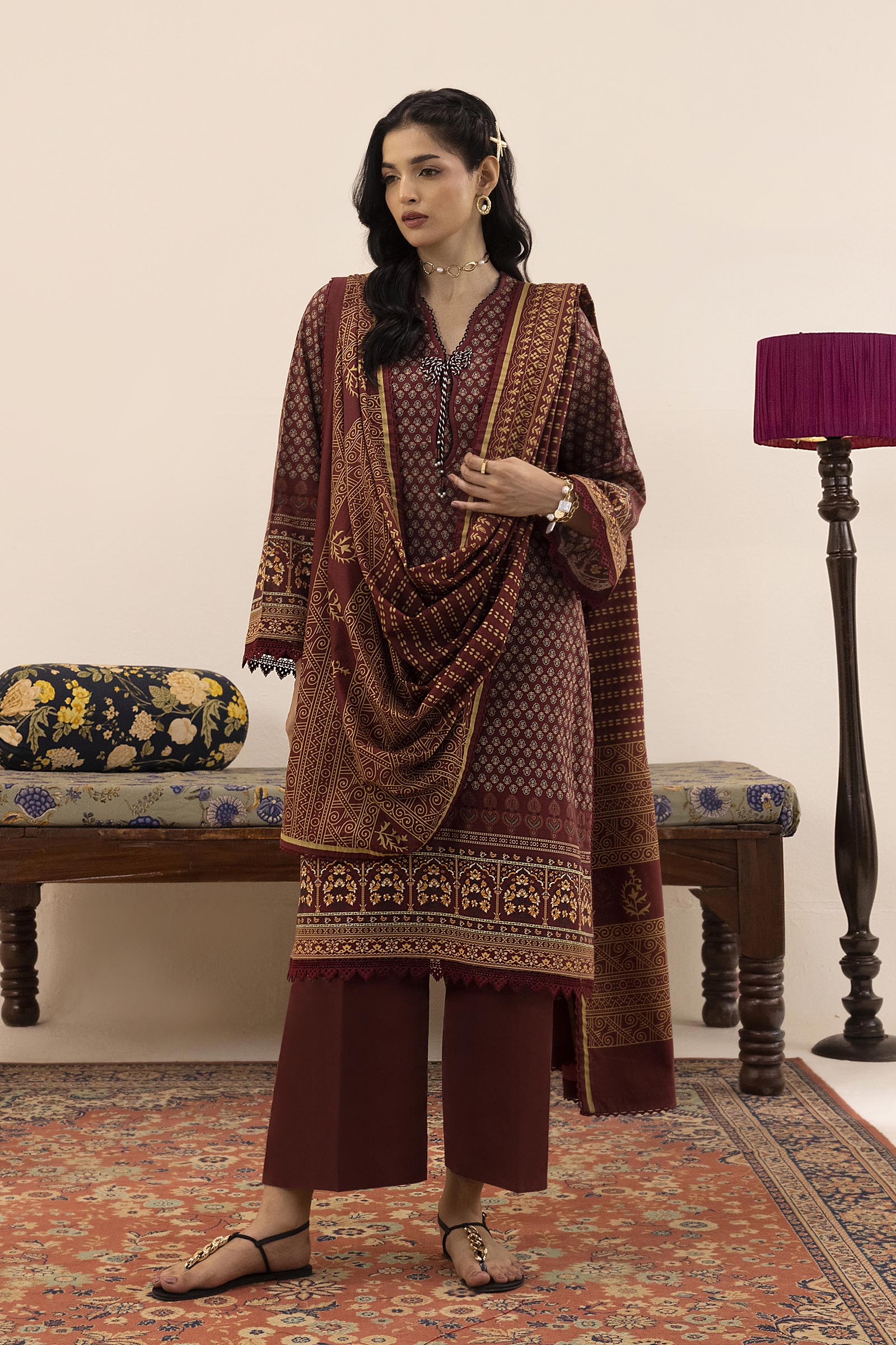 Unstitched 3 Piece Lawn Suit