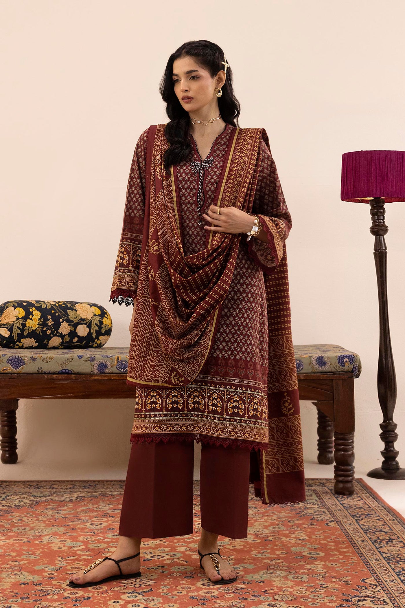 Unstitched 3 Piece Lawn Suit