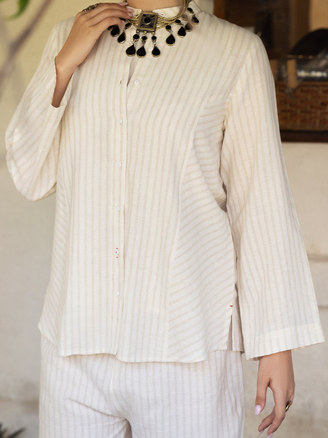 Off White Linen 2 Piece Stitched - ALCR-2PS-LKS-1090