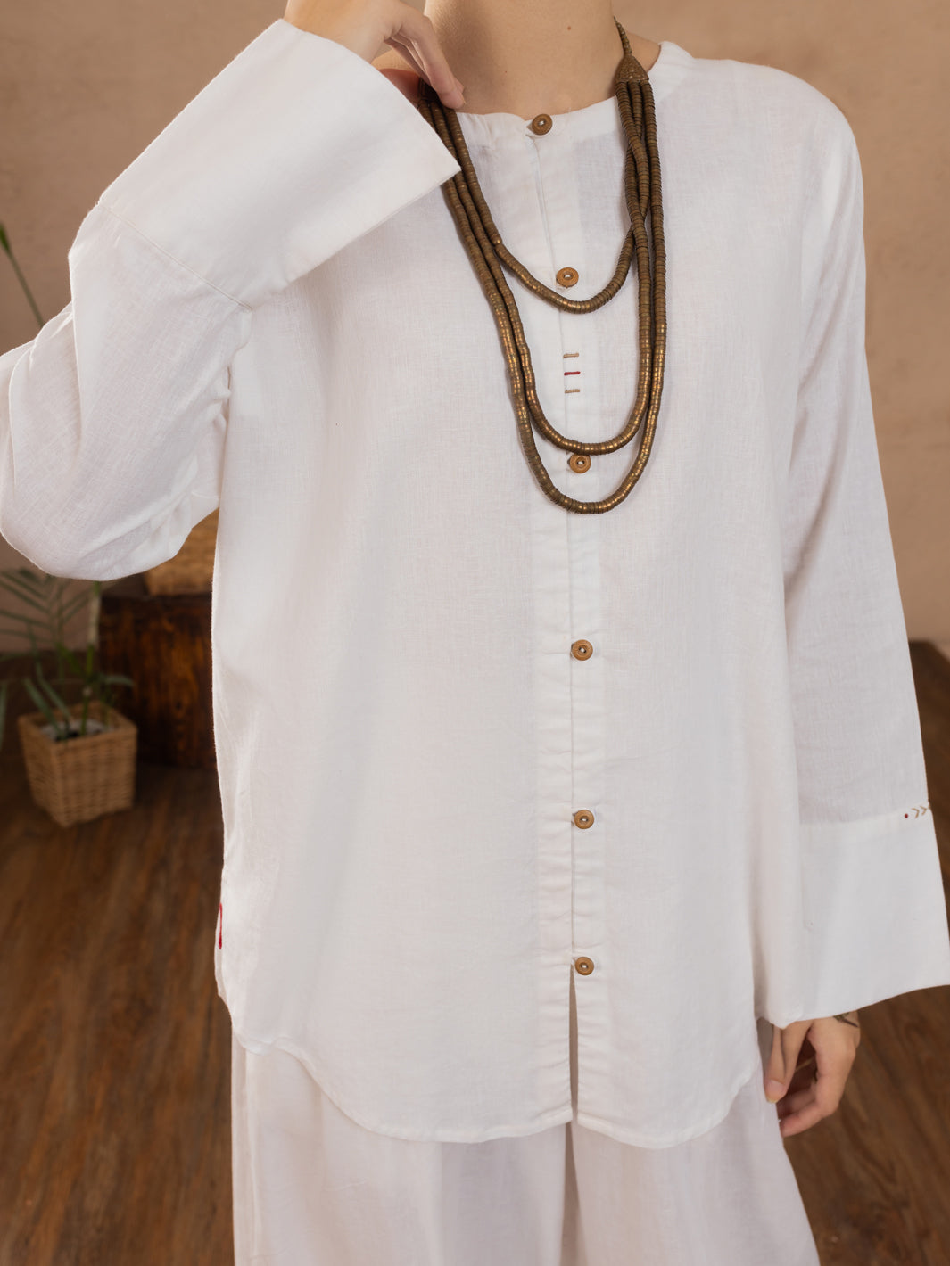 White Linen Tunic - ALCR-LK-1108