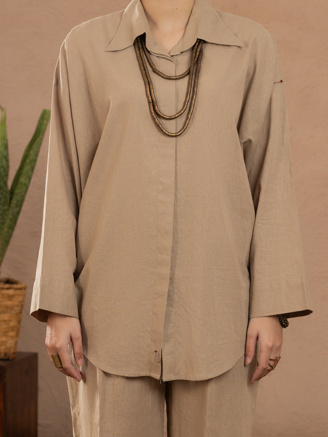 Beige Linen Tunic - ALCR-LK-1111