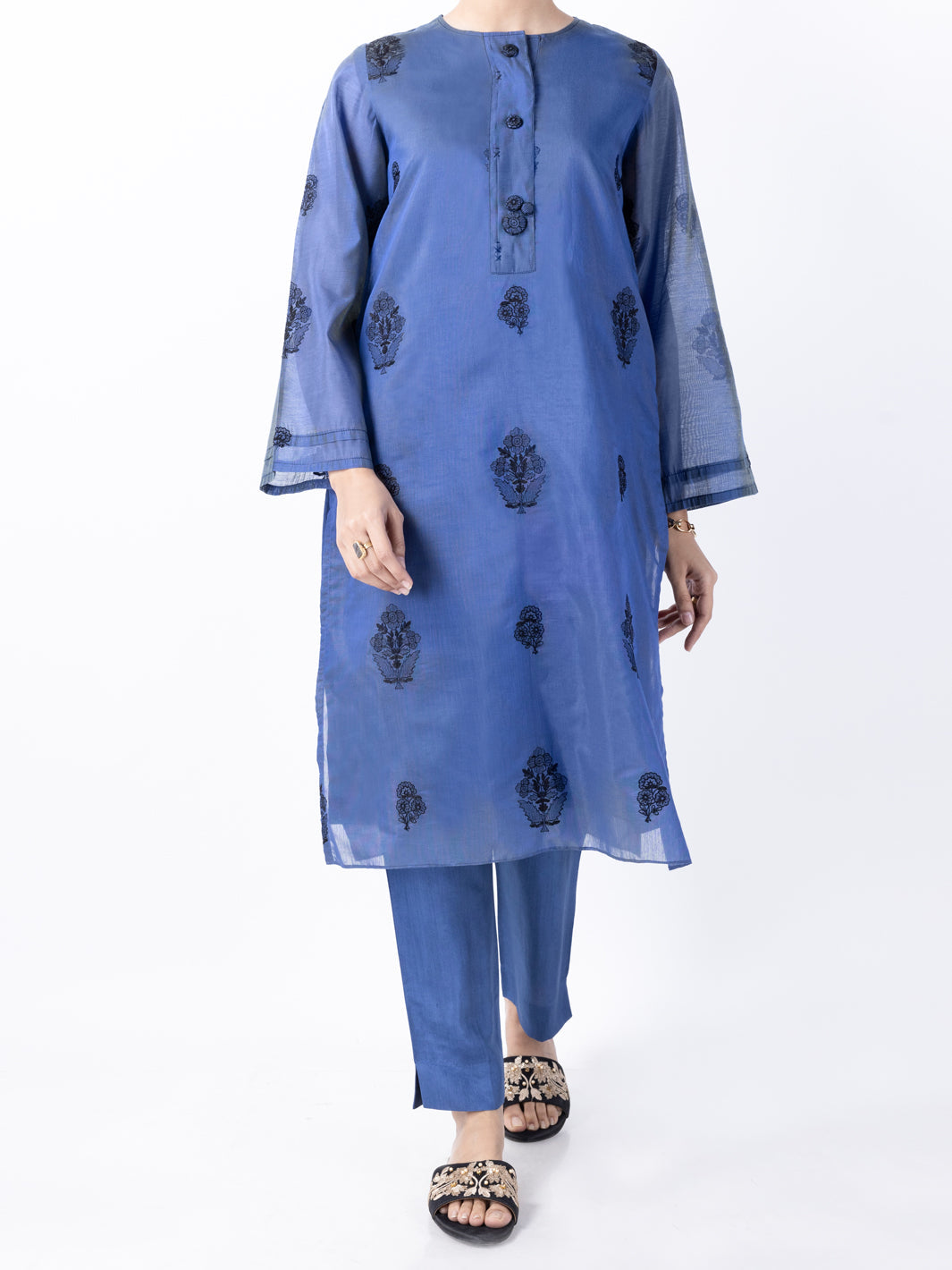 Blue Modal 2Pc Stitched - AL-2PS-LKS-946A