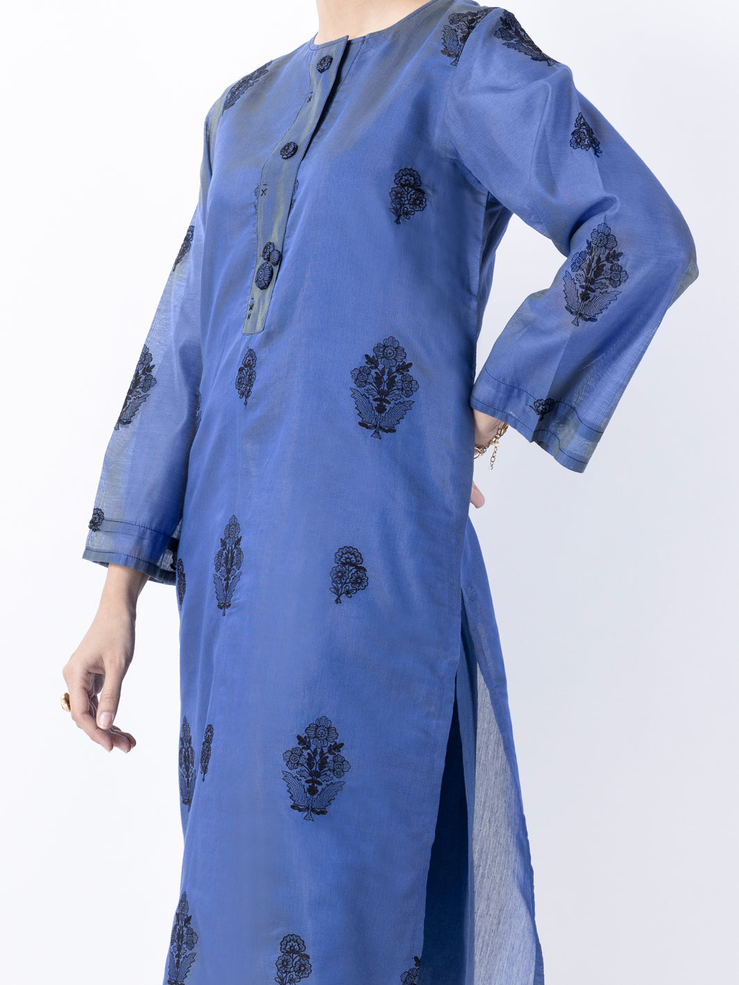 Blue Modal 2Pc Stitched - AL-2PS-LKS-946A
