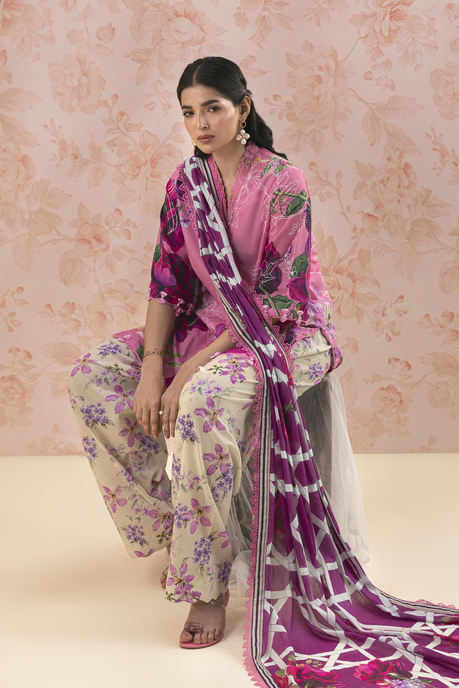 Unstitched Embroidered 3 Piece Lawn Suit
