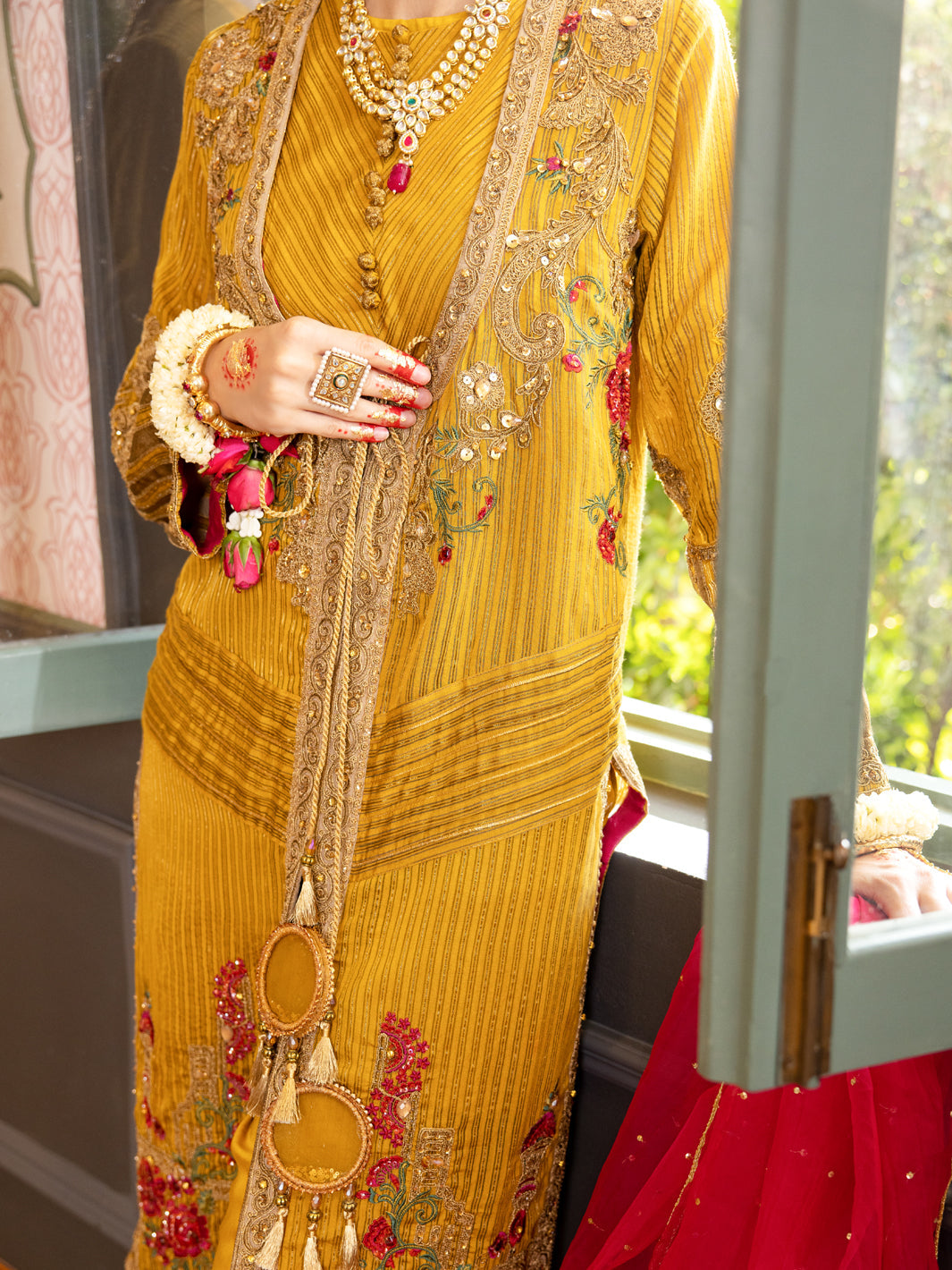 Mustard Khaddi Yarn-Dyed 3Pc Formal Stitched - AL-3PS-LS-374