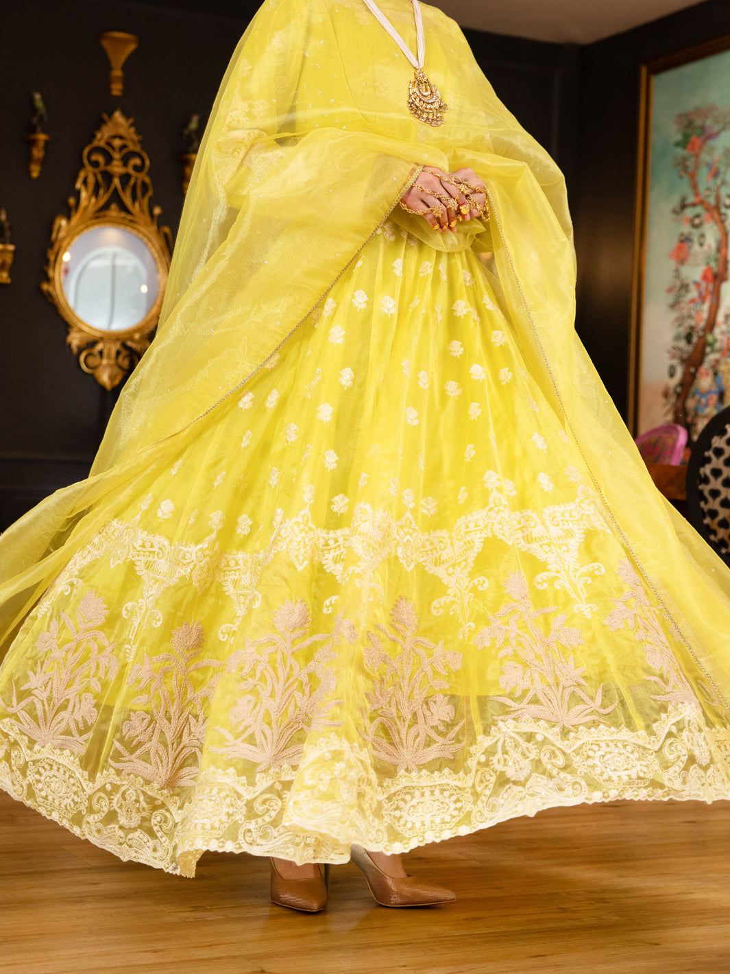 Lemon Shimmer 3Pc Formal Stitched - AL-3PS-LS-464