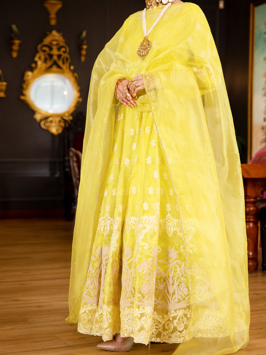 Lemon Shimmer 3Pc Formal Stitched - AL-3PS-LS-464