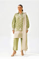 3 Piece Lacquer Printed Lawn Suit With Lace And Dupatta