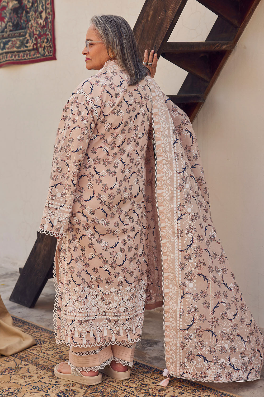3 Piece Lacquer Printed Lawn Suit with Dupatta