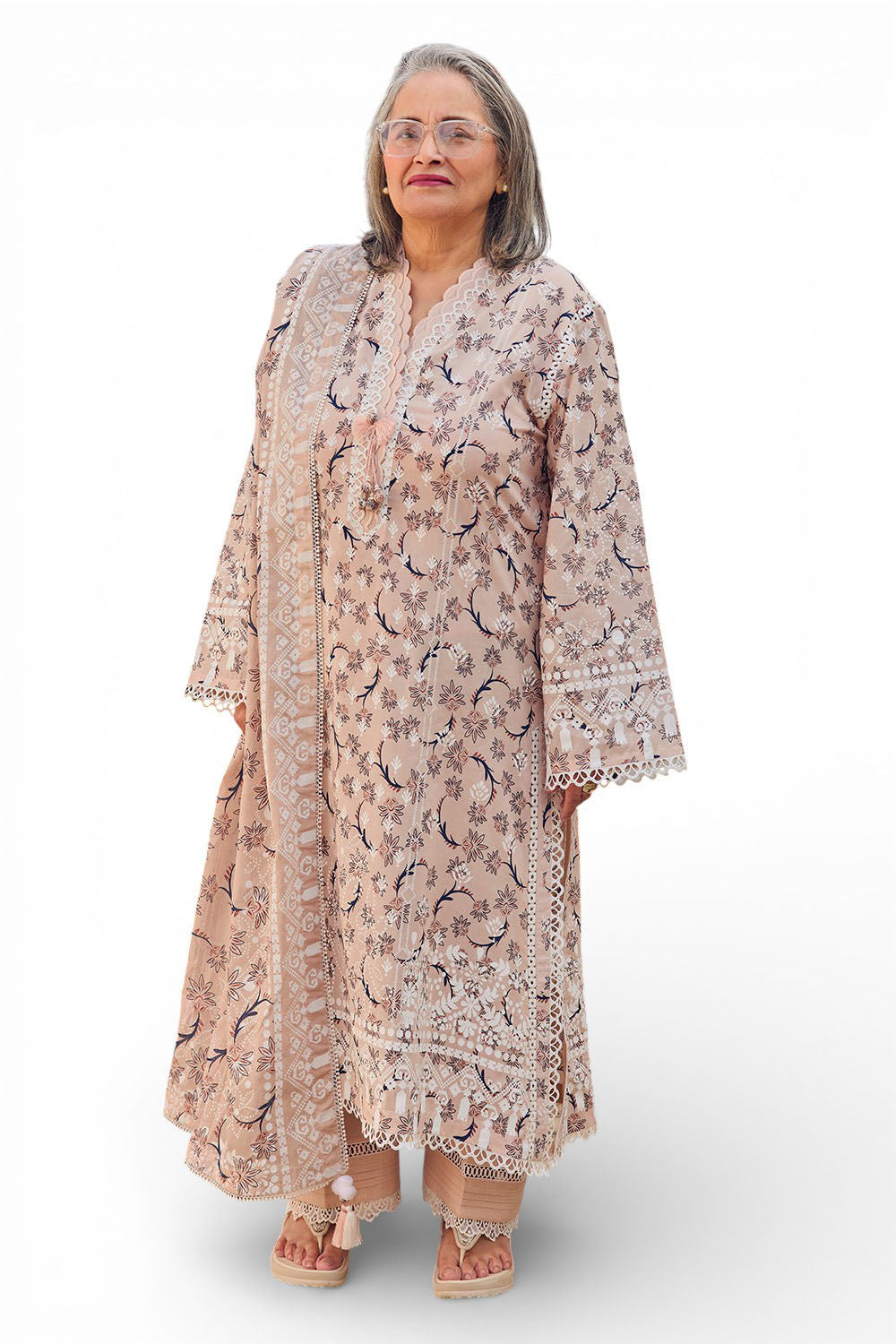 3 Piece Lacquer Printed Lawn Suit with Dupatta