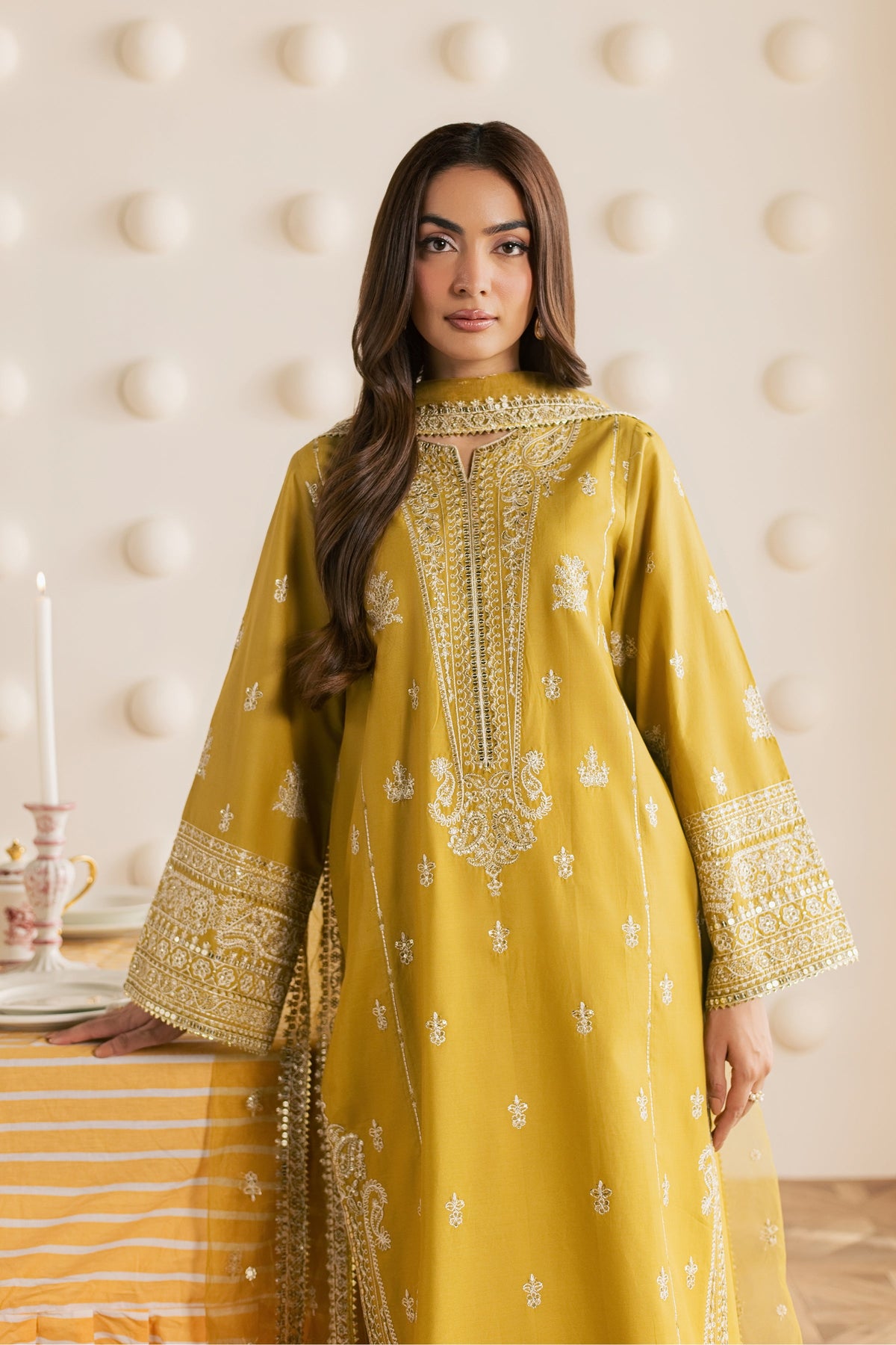 Laiya 3Pc - Embroidered Cambric Pret