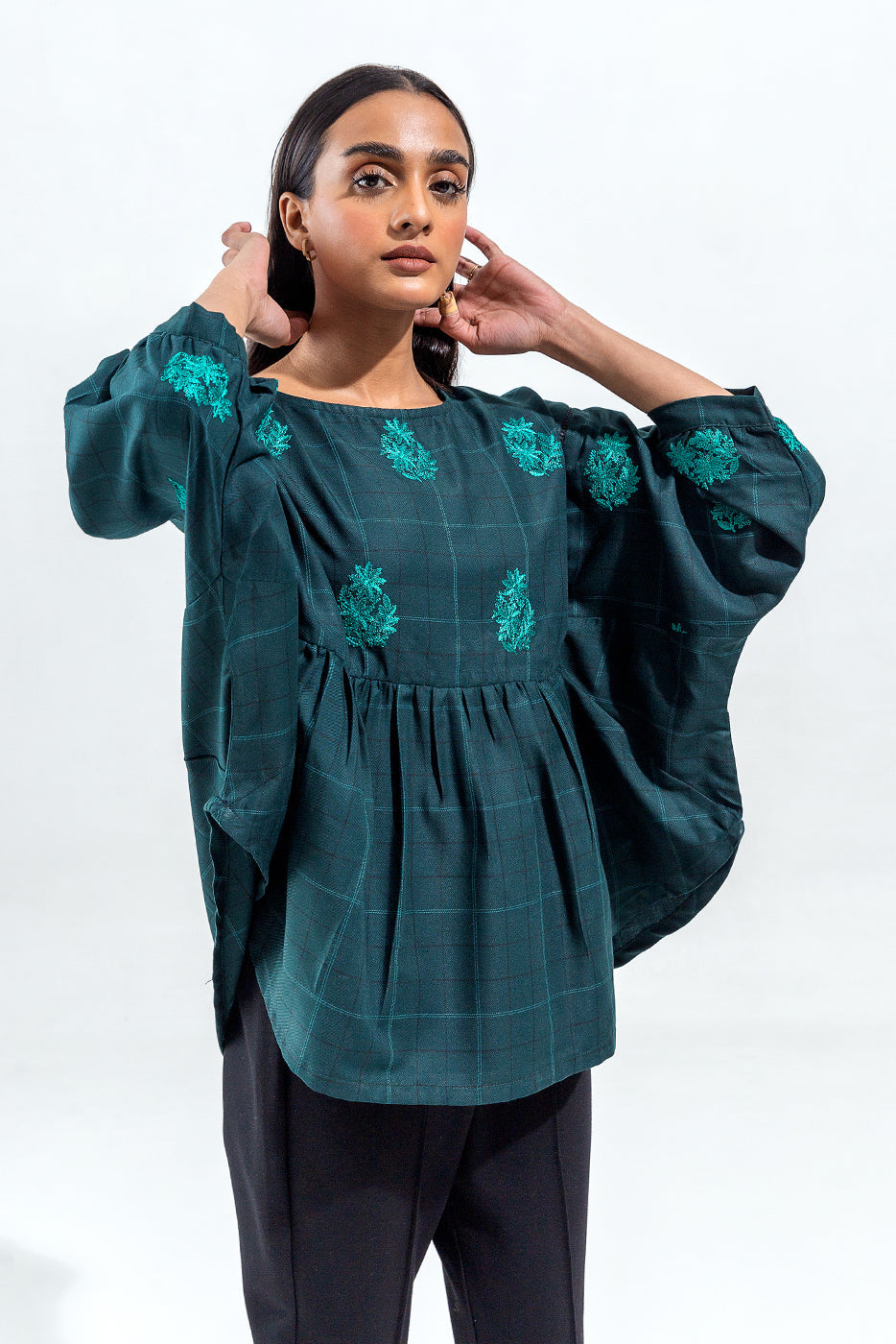 Embroidered Yarn Dyed Top (Pret)