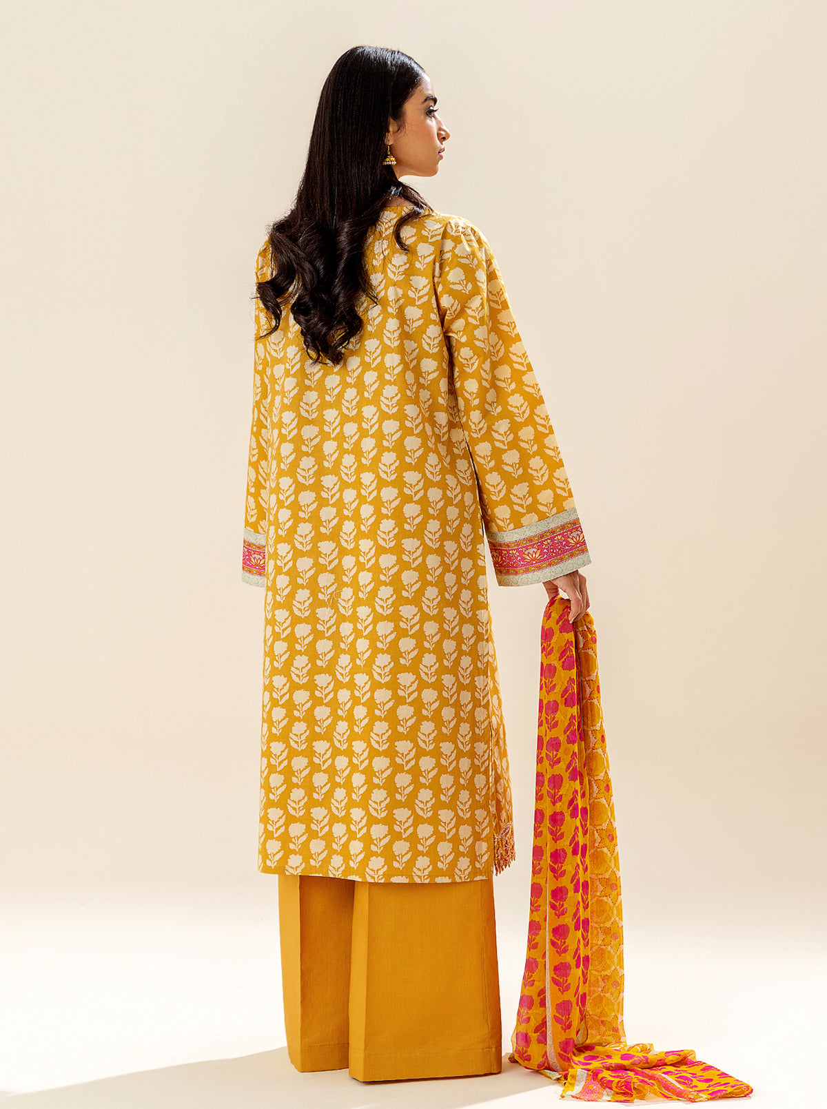 3 Piece Embroidered Lawn Suit - Silhouette Scene (Unstitched)