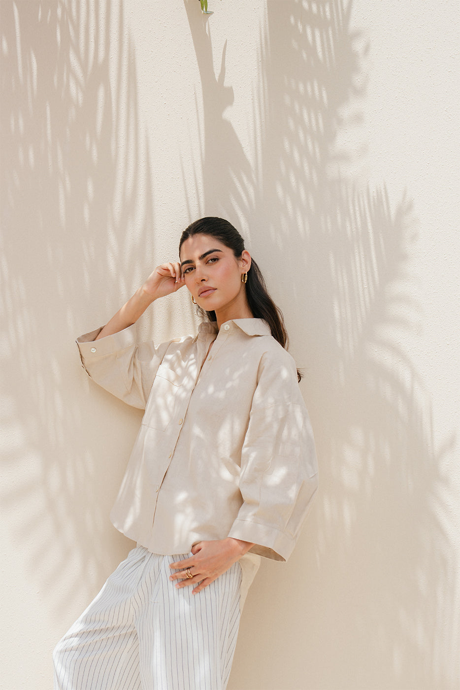 Beigh Button-Through Shirt
