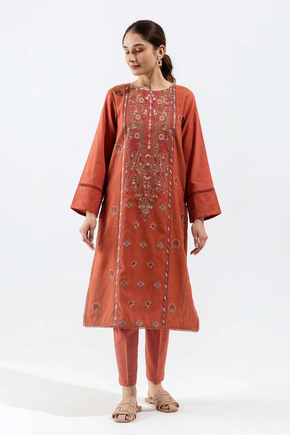 Plain Chiffon Dupatta with Trimmings