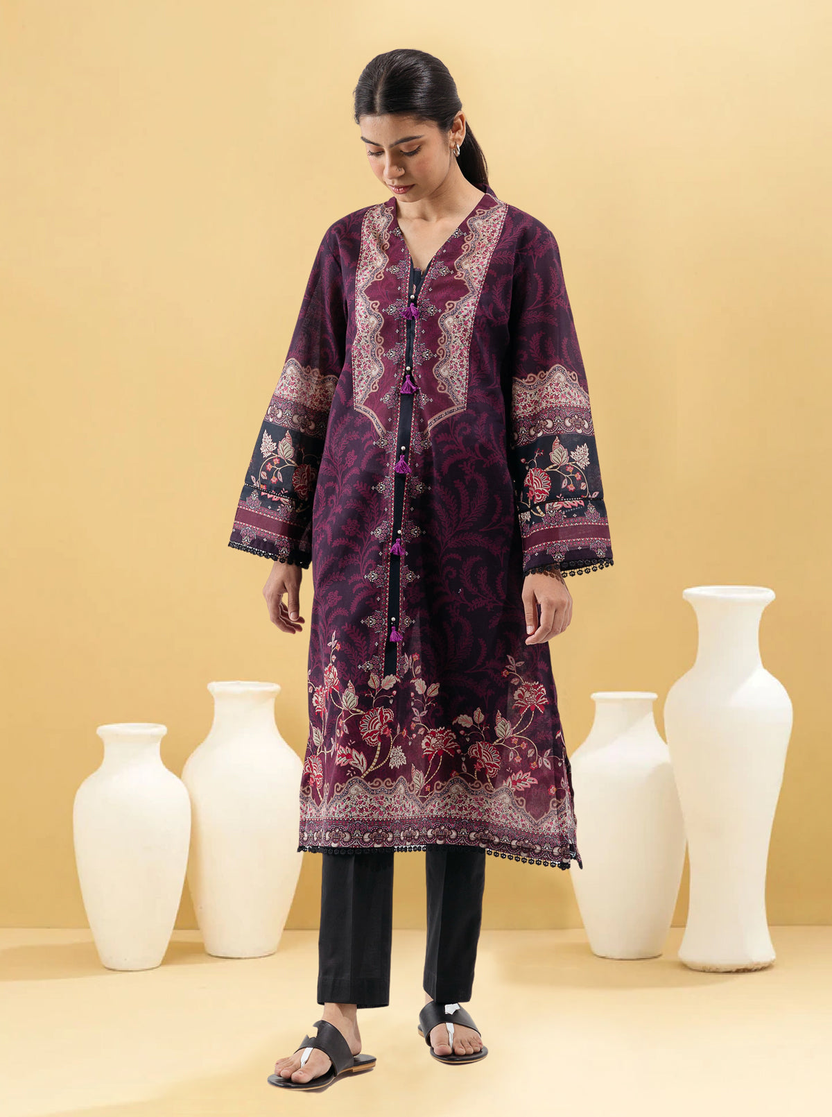 1 PIECE - PRINTED LAWN SHIRT - CHINTZ CHICMB4S22U04-BEIGE-2000000199613-1PC