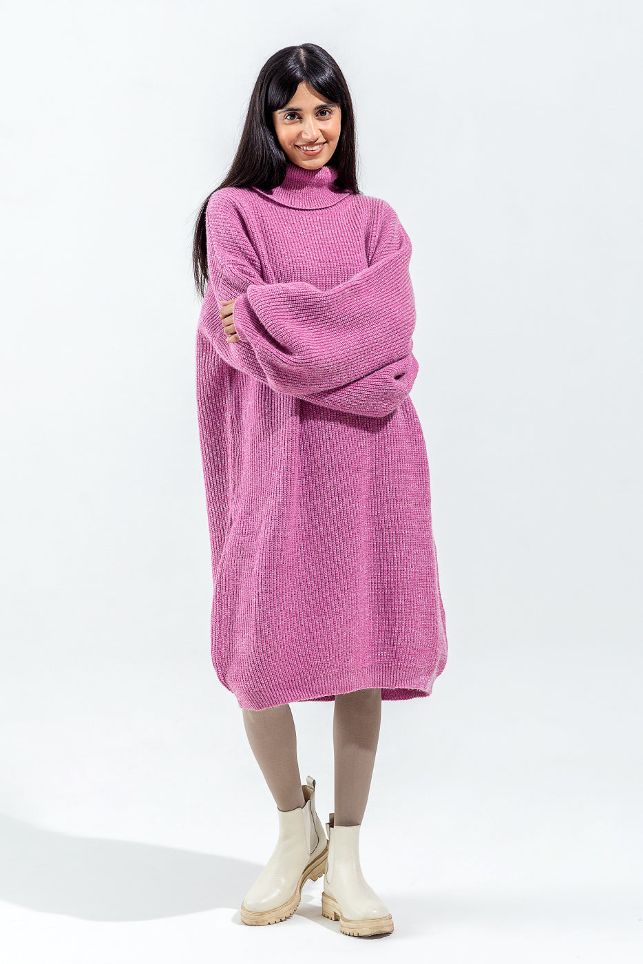 Pink Sweater Dress