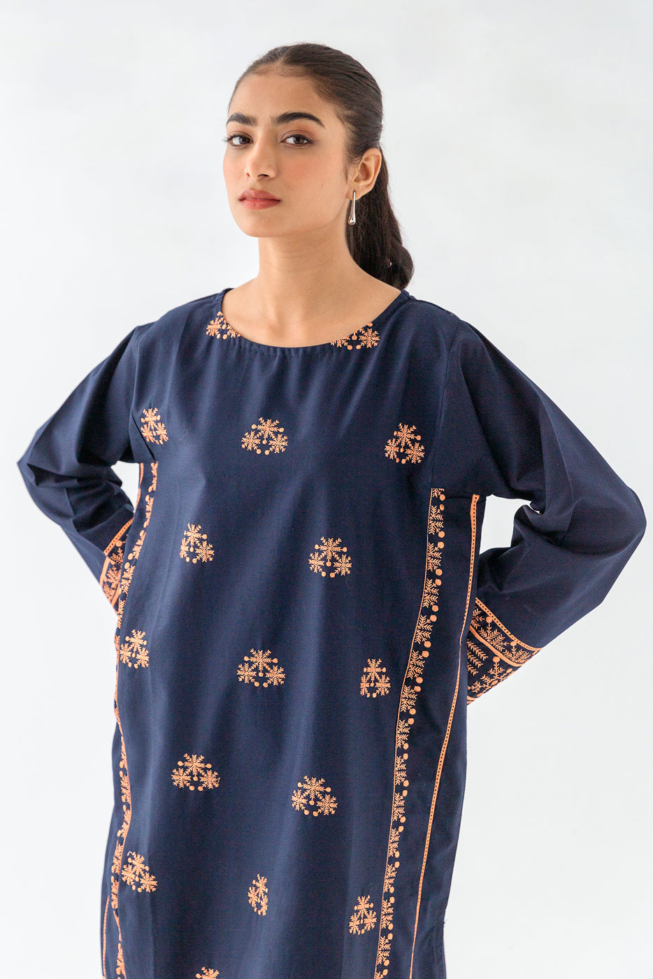 Embroidered Khaddar Shirt (Pret)