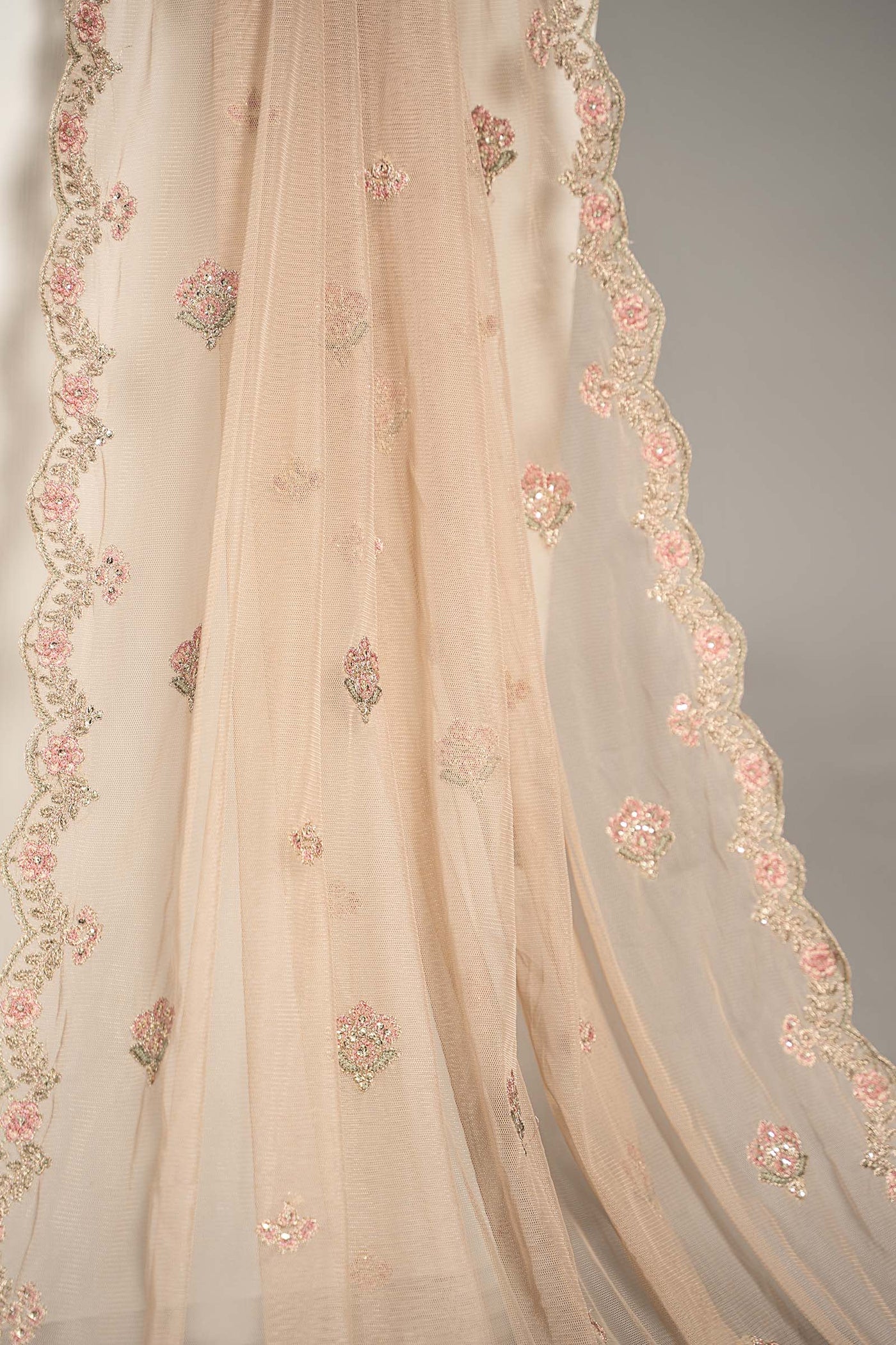 Embroidered Poly Net Fabric (3Pcs) | Lf-703