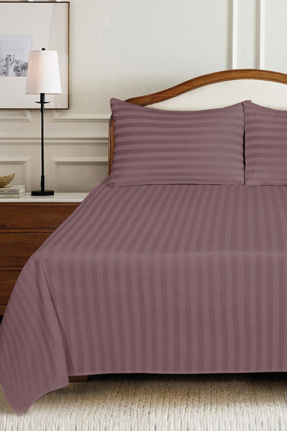 Lilas Luxury Stripe Bed Sheet Set