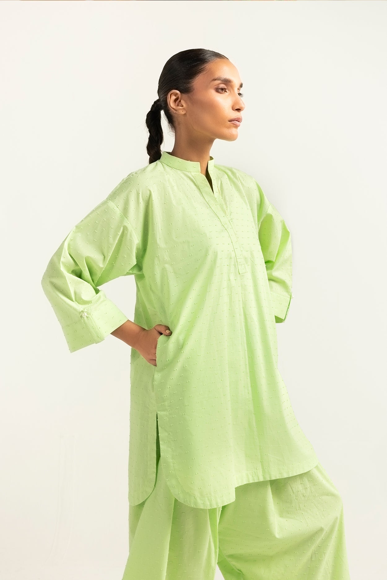 Cotton Viscose Straight Pants