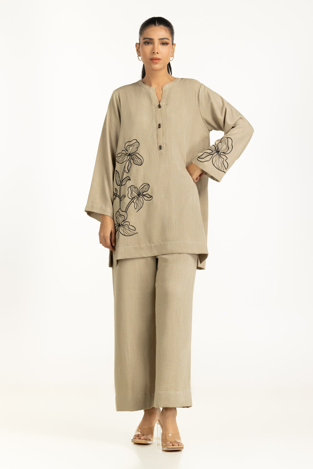 Linen Embroidered Co-Ord Set