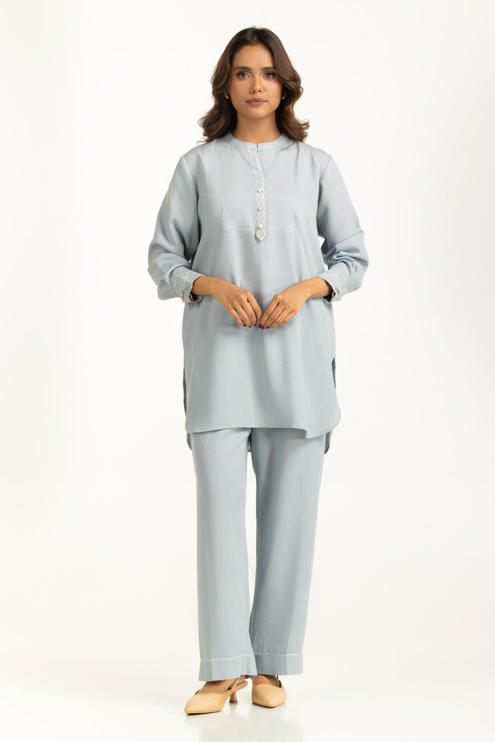 Linen Embroidered Co-Ord Set