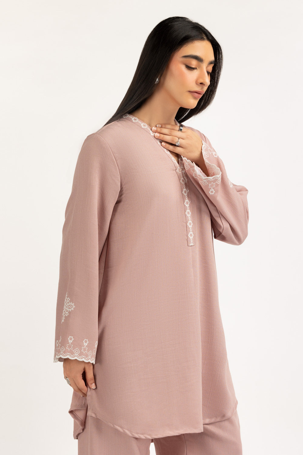 Linen Embroidered Co-Ord Set