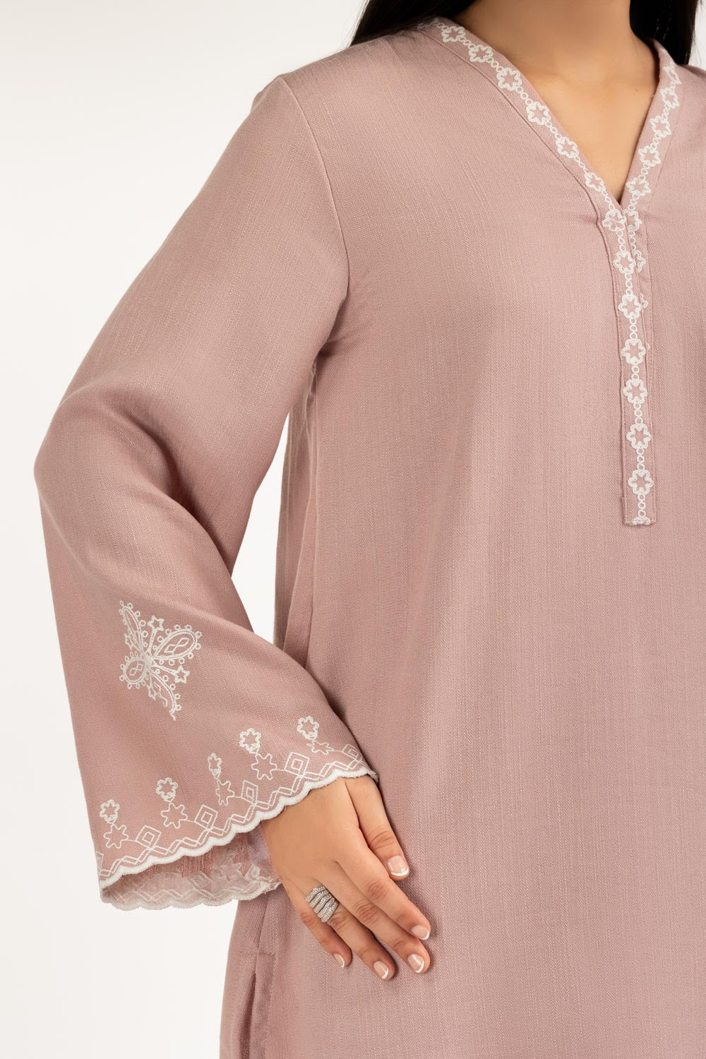 Linen Embroidered Co-Ord Set