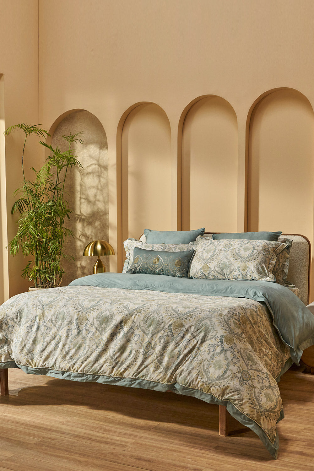 Indus Valley Cotton Lumiere Damask Quilt Cover Set
