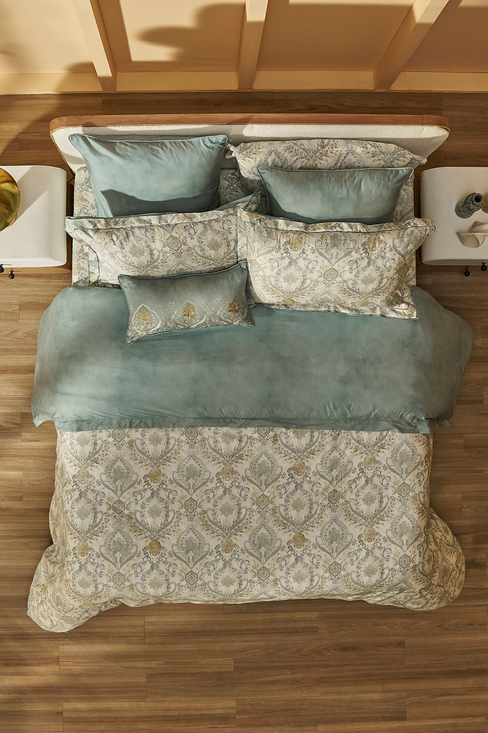 Indus Valley Cotton Lumiere Damask Quilt Cover Set