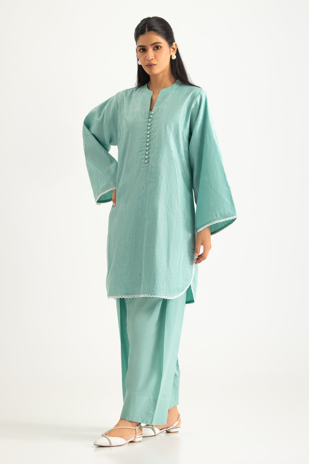 Lurex Munar Shirt And Dyed Trouser