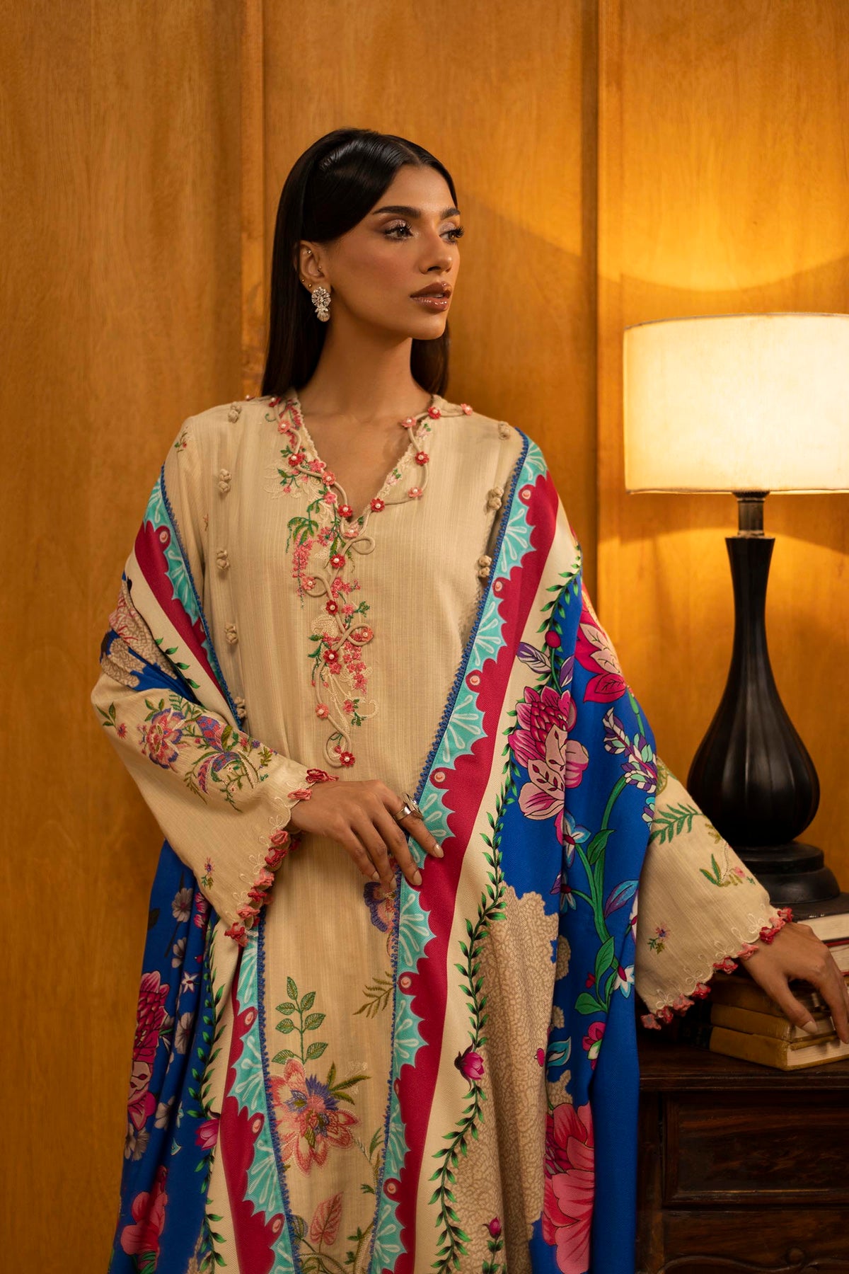 Unstitched Slub Muzlin 3 Piece Suit