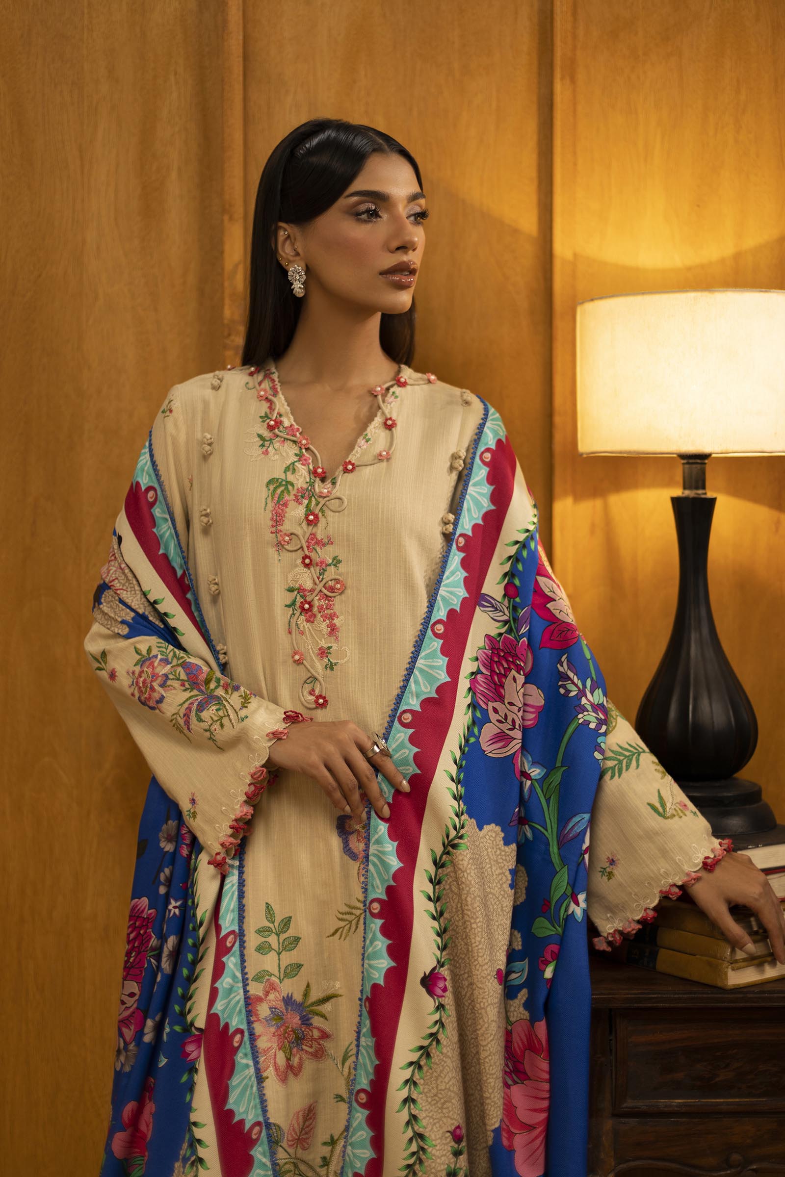 Unstitched Slub Muzlin 3 Piece Suit