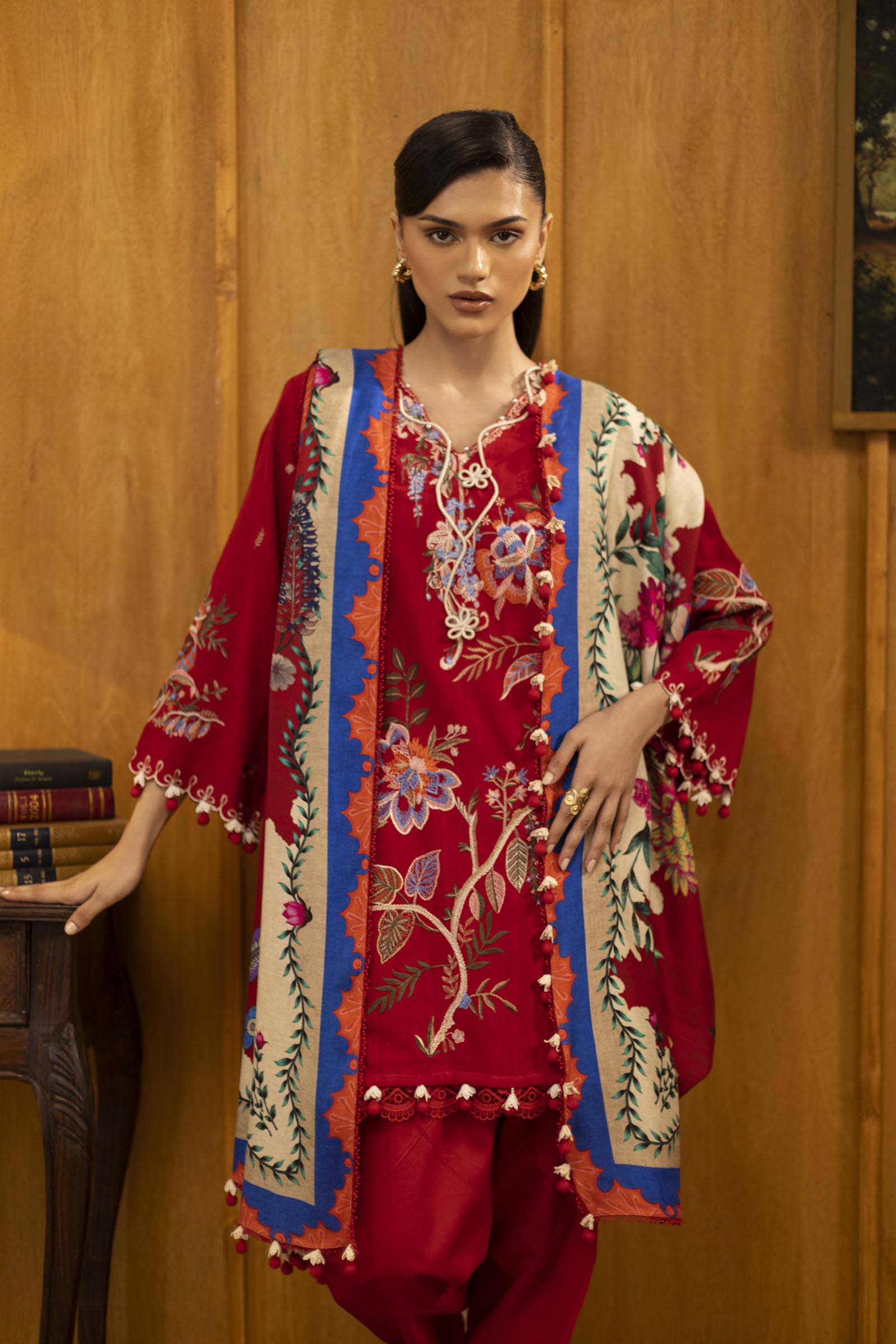 Unstitched Slub Muzlin 3 Piece Suit