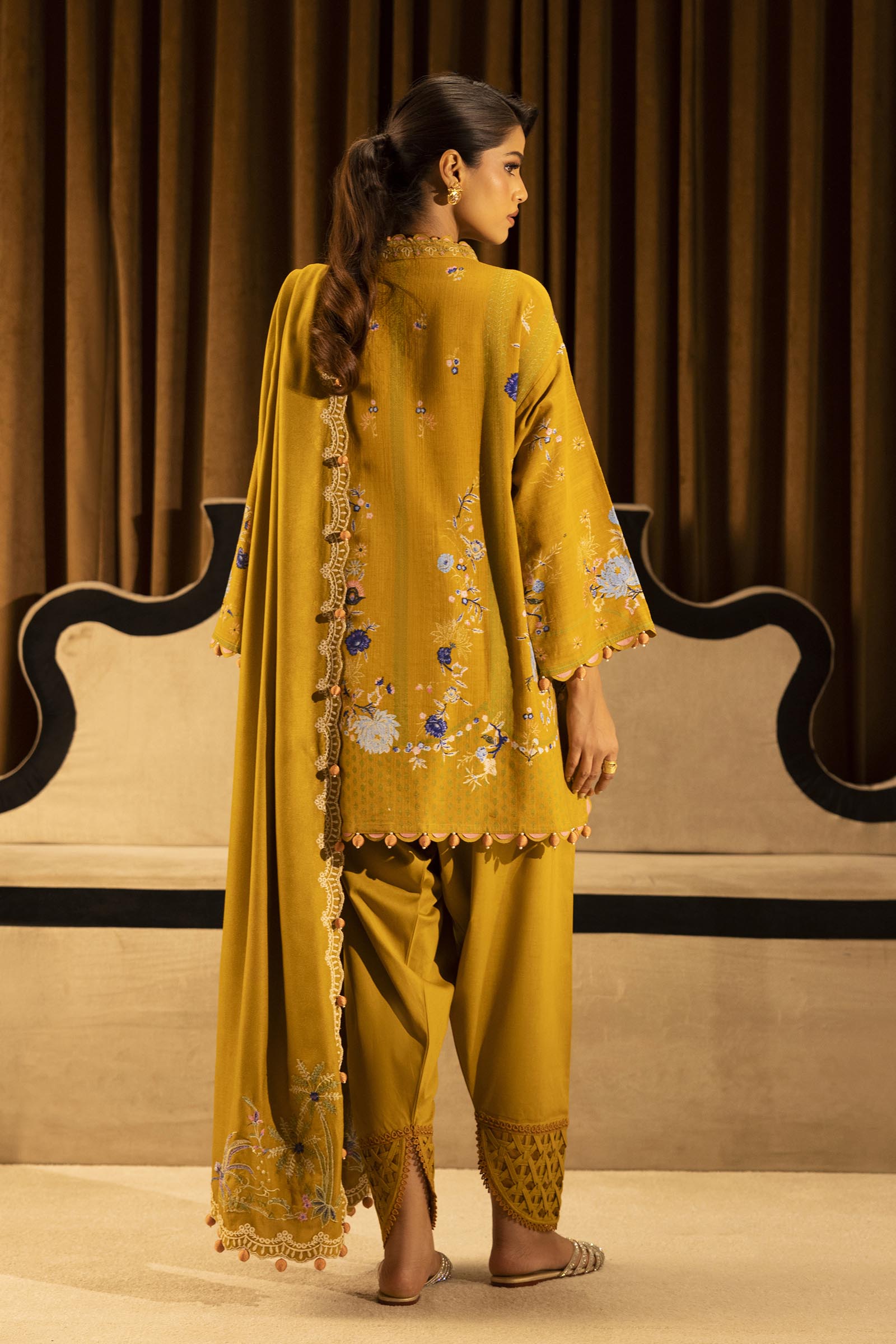 Unstitched Slub Muzlin 3 Piece Suit