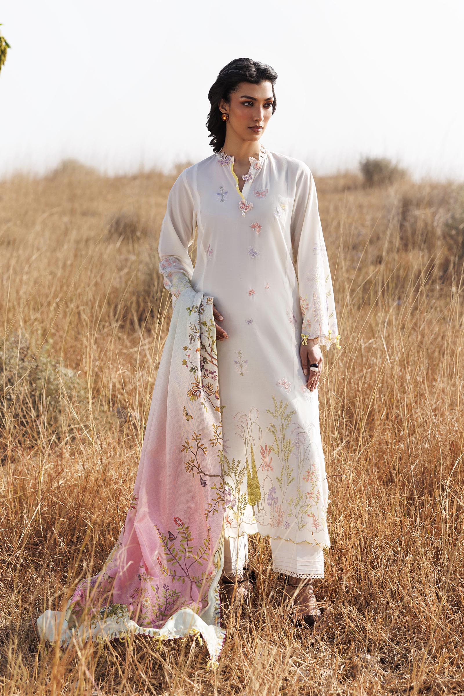 Unstitched Muzlin Lawn 3 Piece Suit