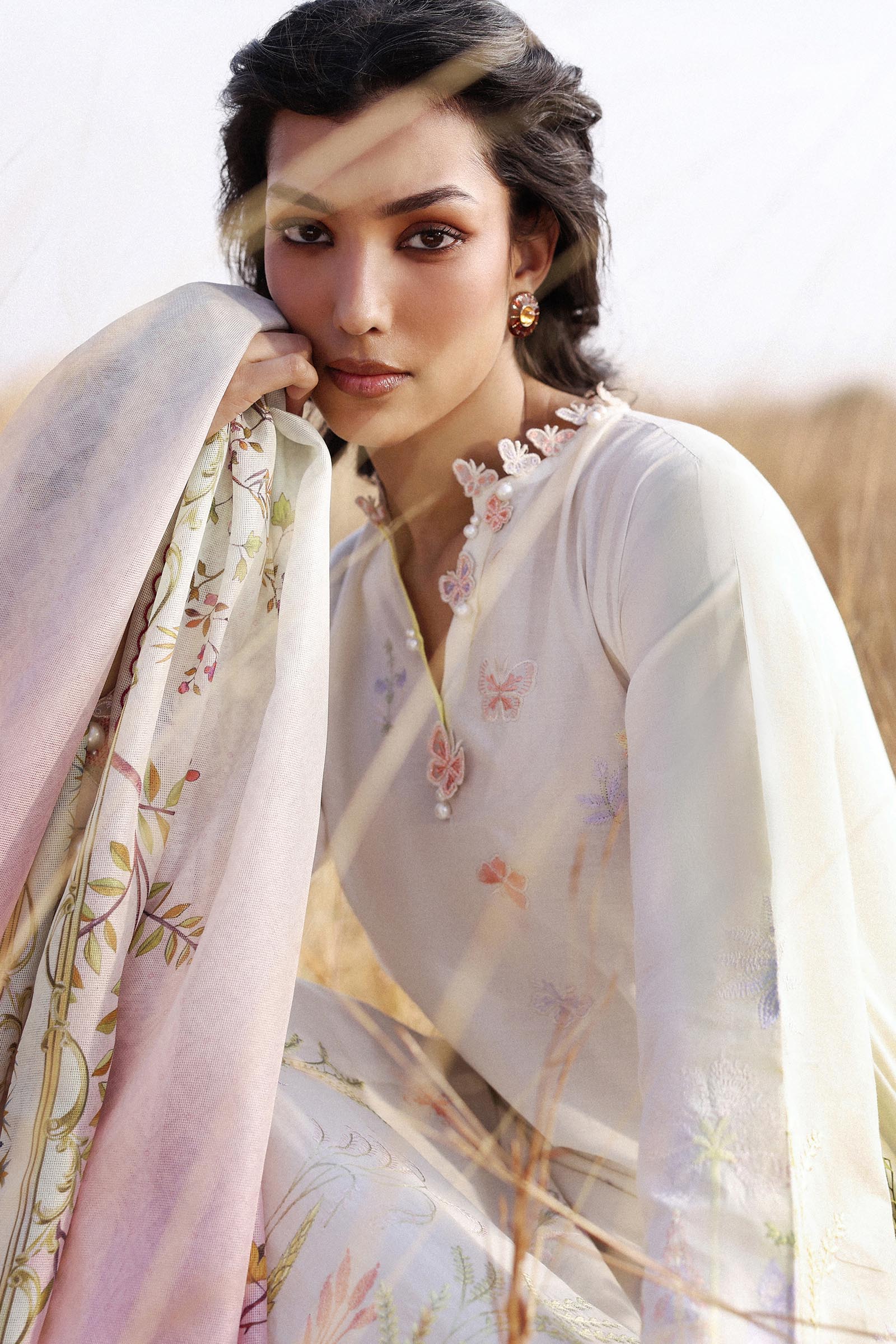 Unstitched Muzlin Lawn 3 Piece Suit