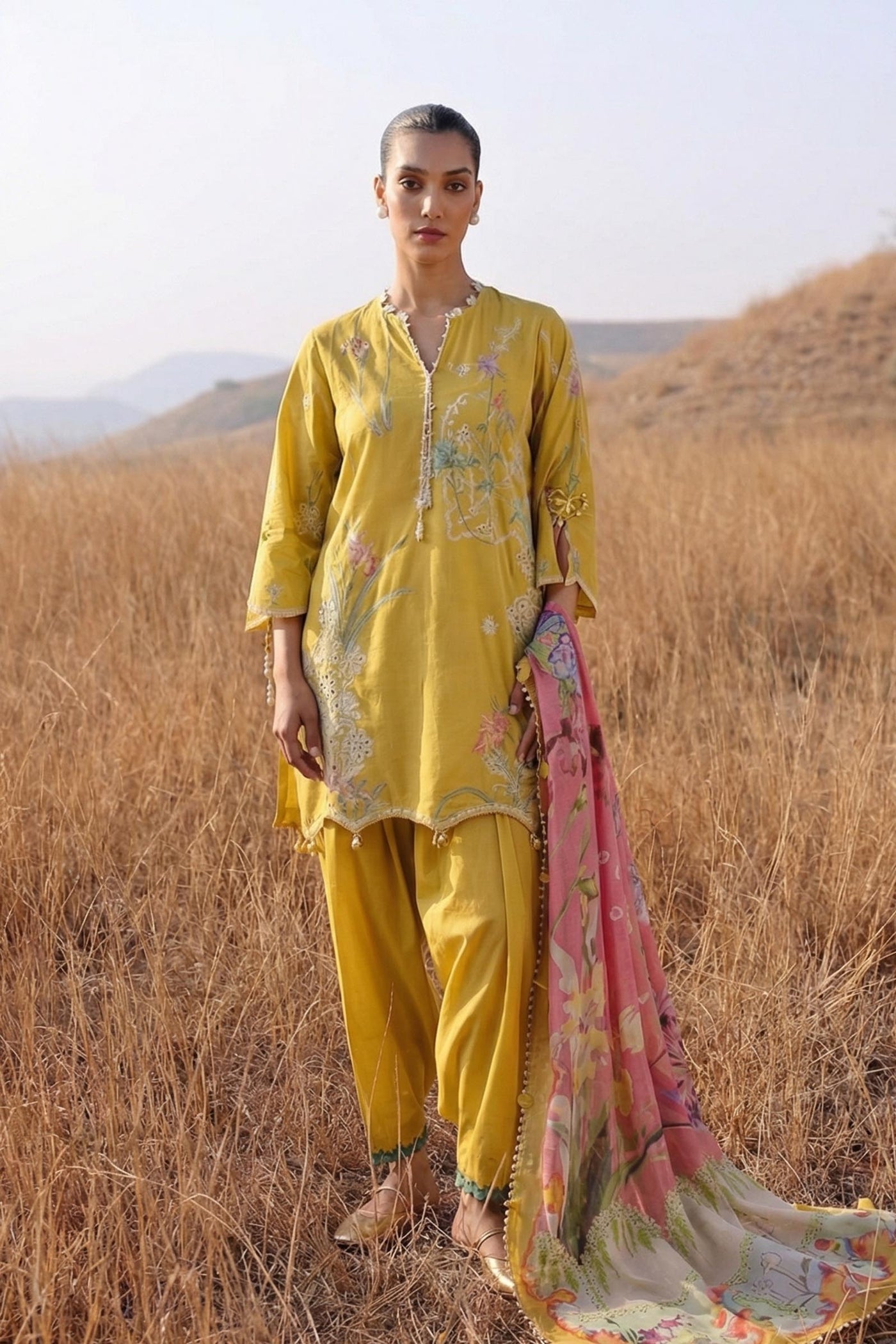 Unstitched Muzlin Lawn 3 Piece Suit