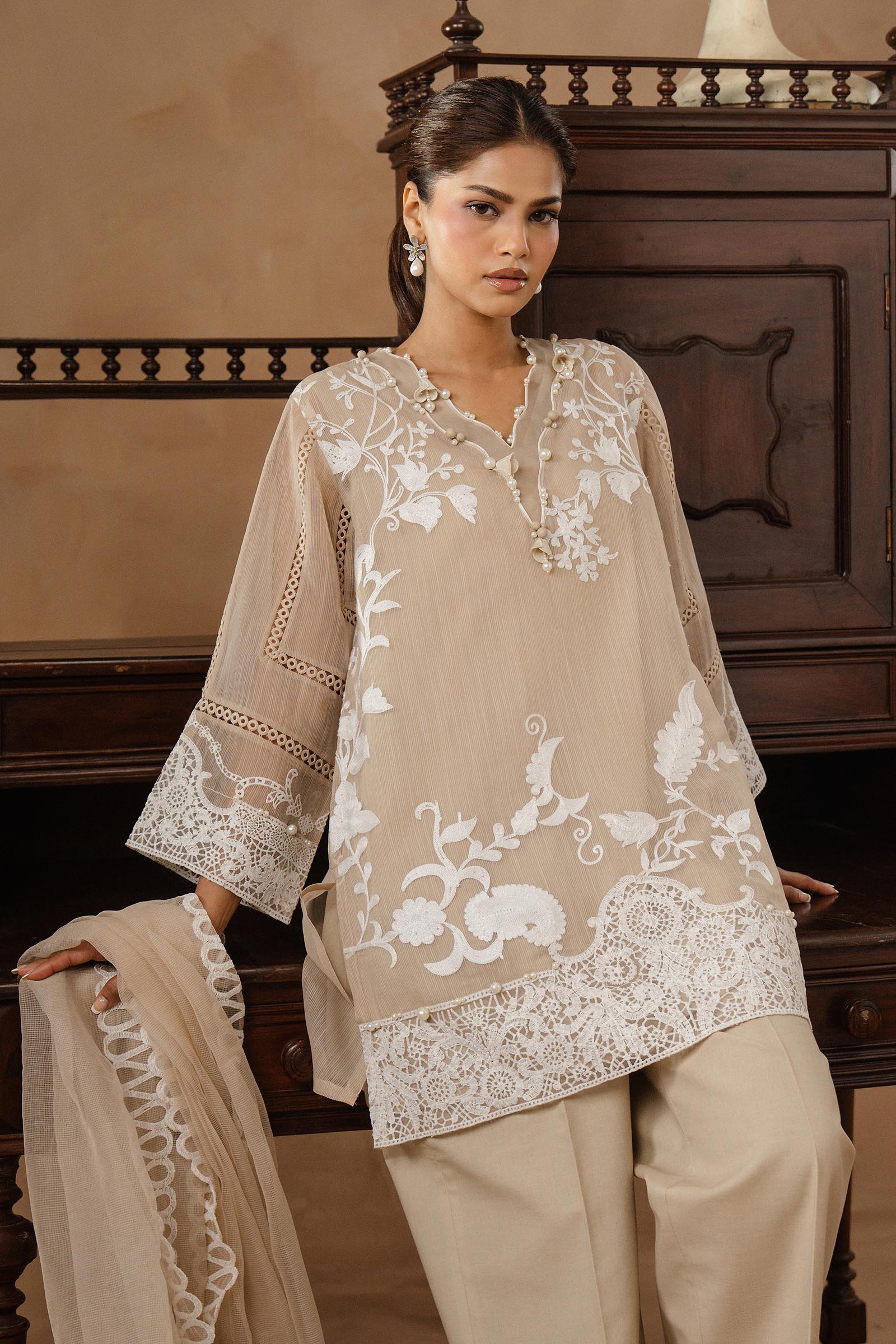 Unstitched Muzlin Woven 3 Piece Suit