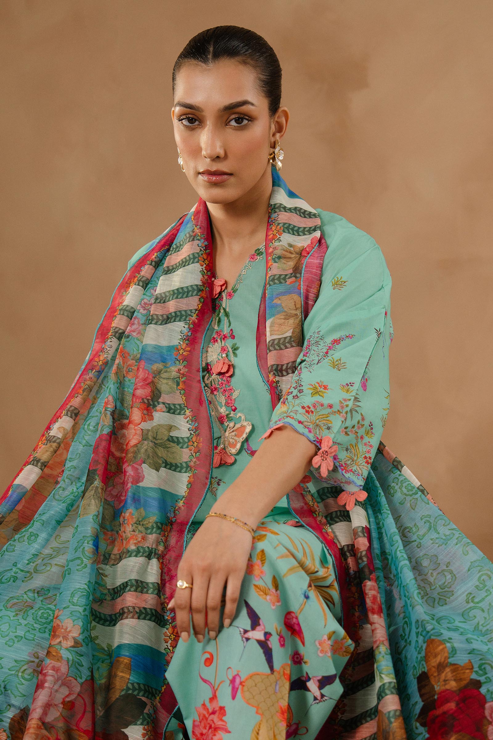 Unstitched Muzlin Lawn 3 Piece Suit