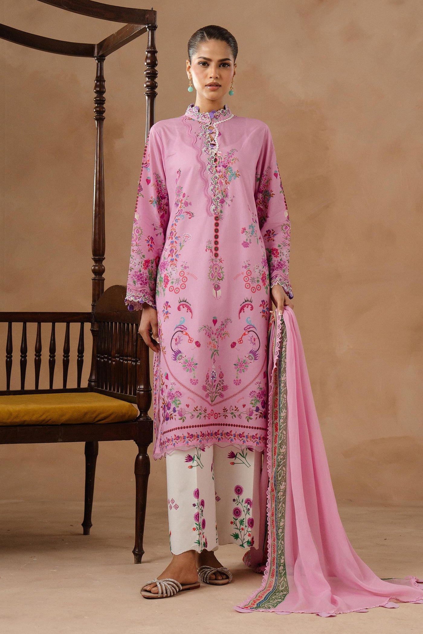 Unstitched Muzlin Lawn 3 Piece Suit