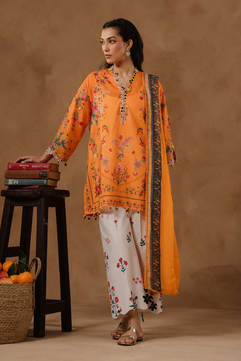 Unstitched Muzlin Lawn 3 Piece Suit