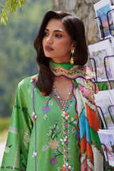 Unstitched Embroidered 3 Piece Muzlin Suit