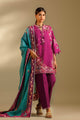 Unstitched Embroidered 3 Piece Muzlin Suit