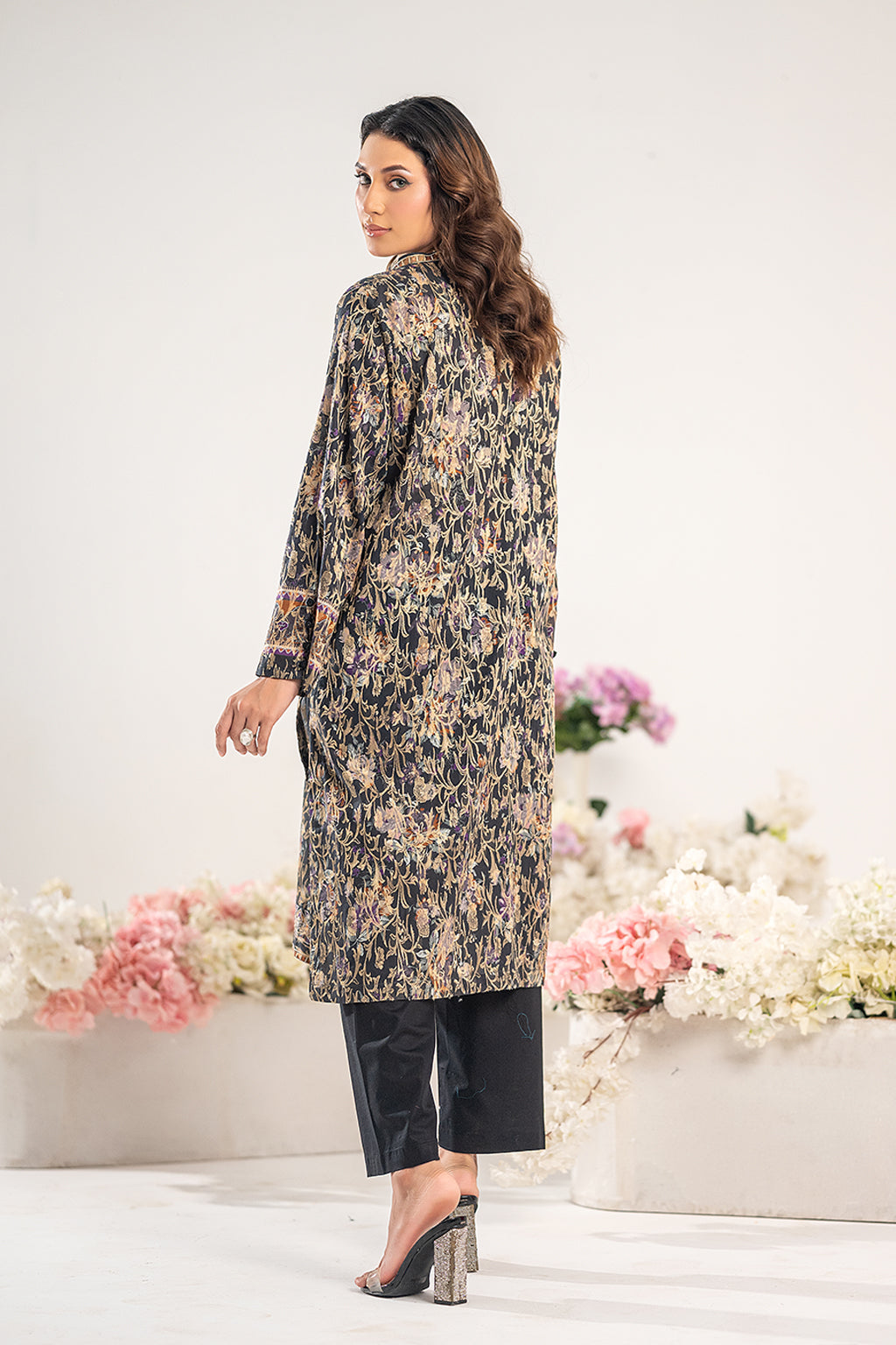 Midnight Bloom Jacquard Printed Set | 2PC