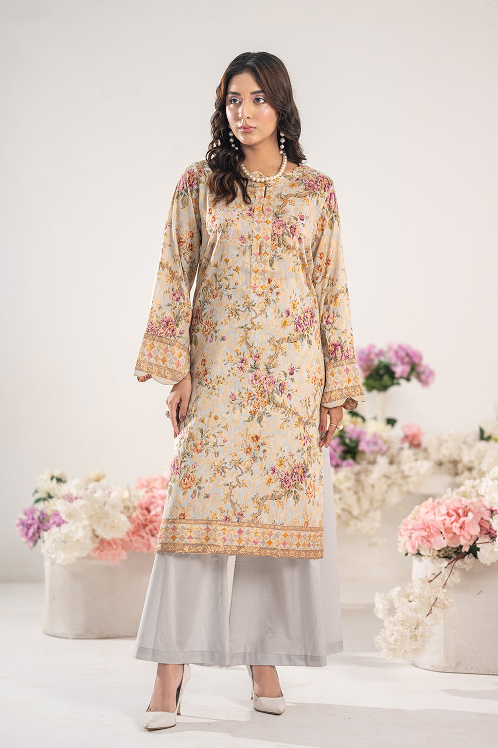 Silver Haze Jacquard Printed Set | 2PC