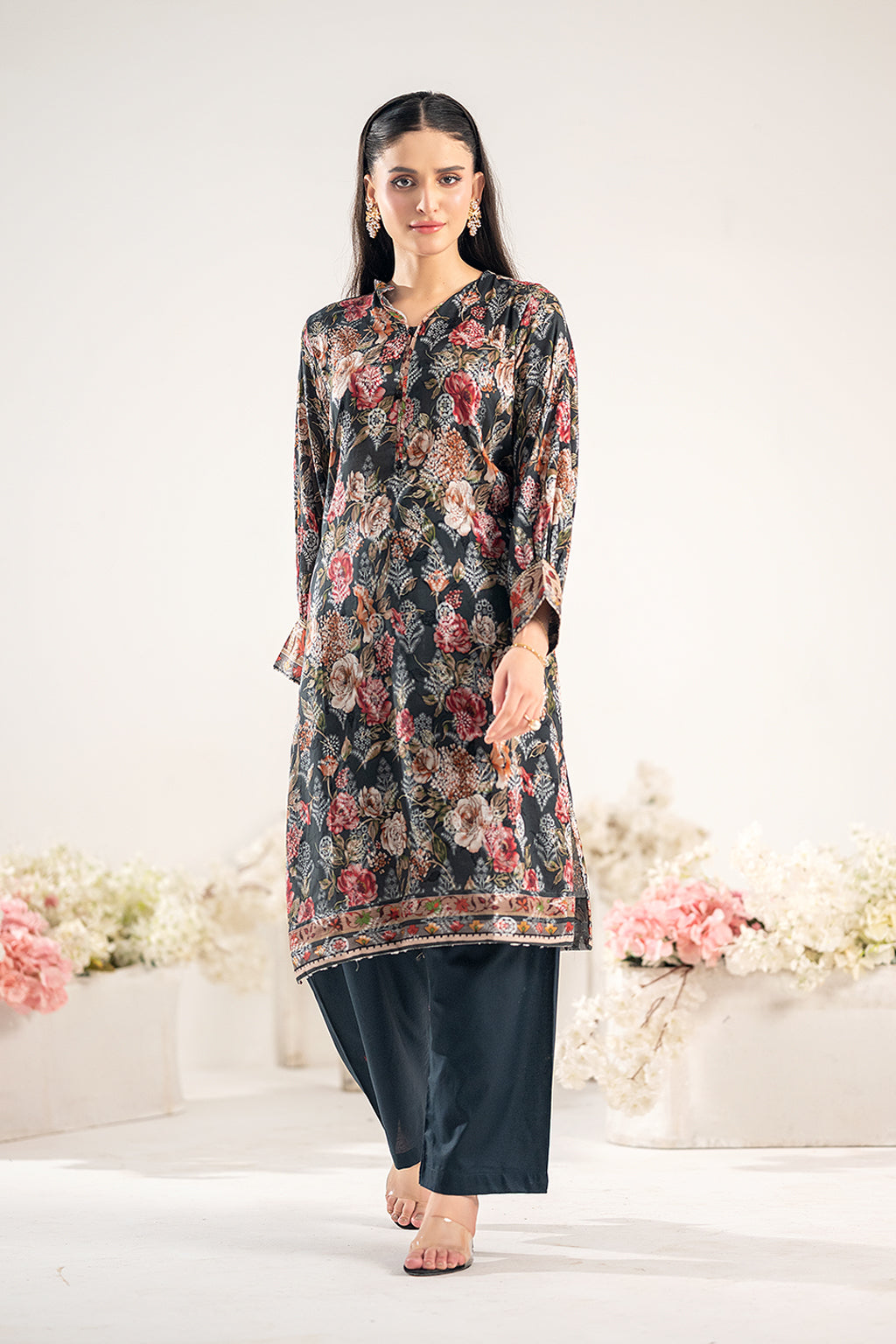 Grey Slate Jacquard Printed Set | 2PC