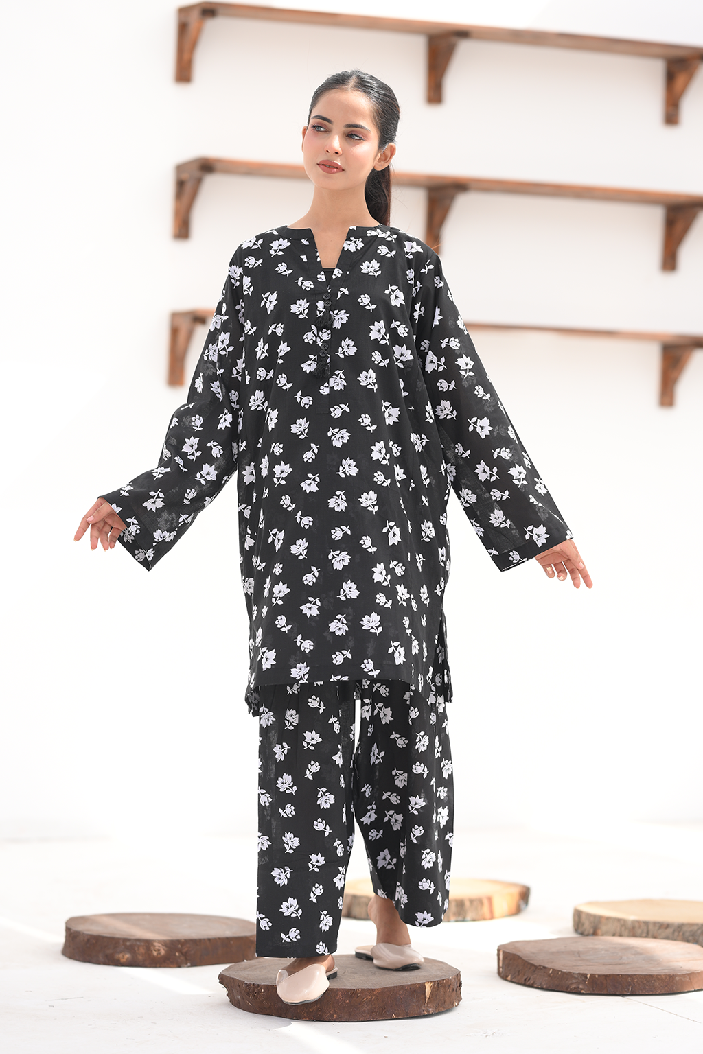 Ebony Bloom Co-Ord Set | 2PC